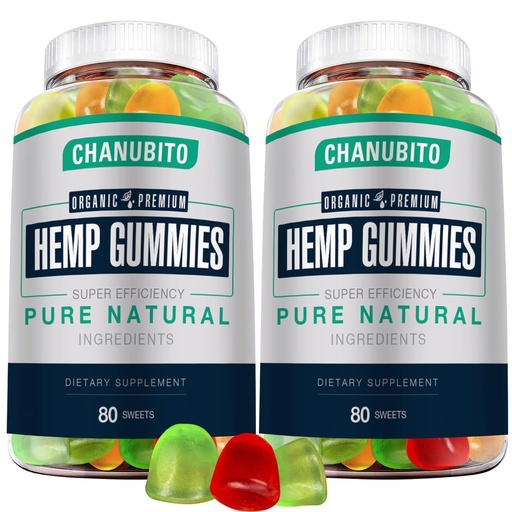 [BRSRAYABAF7WO23A] Hemp Gummies (2 Packs) High Potency Organic Hemp Supplement - Pain, Sleep, Mood - with Pure Hemp Oil Extract - Natural Edibles Gummy-Vegan, Non-GMO, Low Sugar