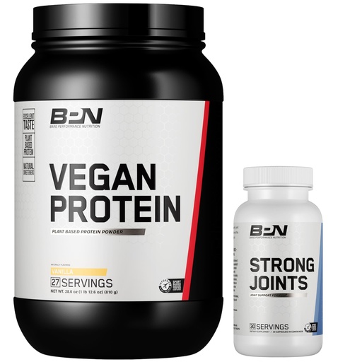 [BRSRAZQPPJ7A2AA6] BARE PERFORMANCE NUTRITION BPN Vegan Vanilla Protein + Strong Joints Bundle