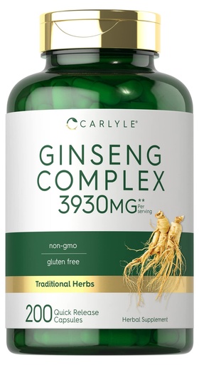[BRSW22QRCQNG2A36] Carlyle Ginseng Complex Capsules | 200 Count | Traditional Herbal Root Extract Supplement | Non-GMO and Gluten Free