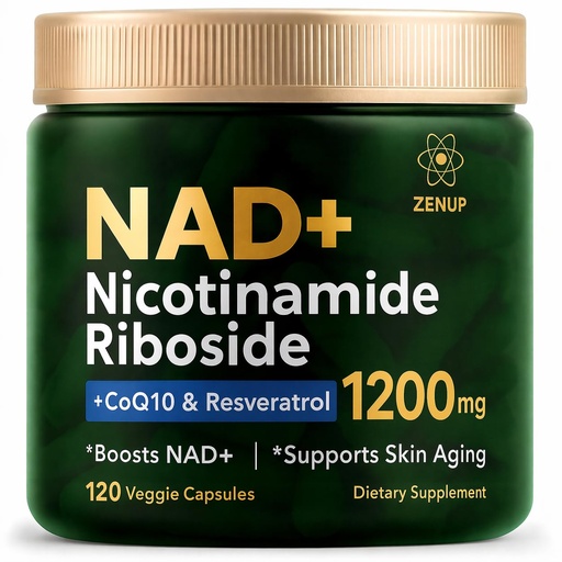 [BRSRGAAECUBQMALK] NAD Supplement Nicotinamide Riboside Malate Supplement with CoQ10, Trans-Resveratrol & Quercetin, 1200mg Per Serving, Cellular Energy & Healthy Aging Support, 120 Veggie Capsules, 60 Servings