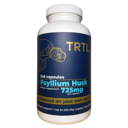 [BRSREEA7DMIQKET2] TRTL Psyllium Husk Capsules – 240ct | Fiber Supplement for Gut Health Support & Digestive Regularity | Packaged & Tested in USA, Non-GMO | 2.2g Fiber per Serving