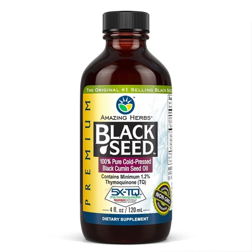 [BRSWYZQ7BB5QMAY7] Amazing Herbs Black Seed Oil - 4 Fl Oz