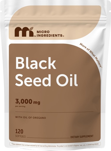 [BRSRGGA5DIOQ2HLZ] Micro Ingredients Black Seed Oil 3,000mg, 120 Softgels | 2-in-1 Formula with Oil of Oregano, Carvacrol & Thymoquinone | Plant Based, Non-GMO