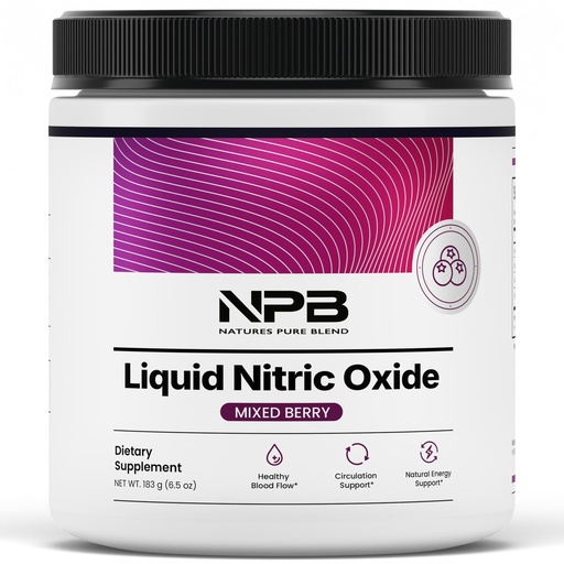 [BRSREZA3C4IBOH3K] Nature's Pure Blend Liquid Nitric Oxide Supplements for Men – L-Arginine Powder – Nitric Oxide Booster & Circulation Supplement – Blood Flow Support (Mixed Berry Nitric Oxide)