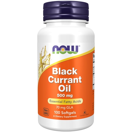 [BRSWIYQGOEORUET2] NOW Foods Supplements, Black Currant Oil 500 mg with 70mg of GLA (Gamma-Linolenic Acid), 100 Softgels