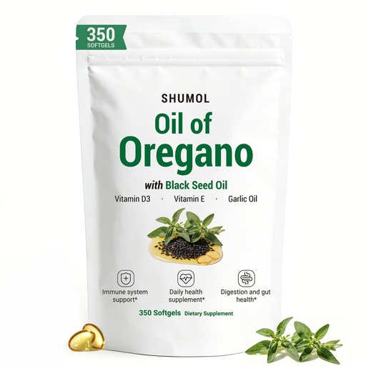 [BRSRGBADOJYBQ3A2] Oil of Oregano with Black Seed Oil, Oregano Oil Capsules | 350 Softgels | Garlic Oil, Vitamin D3 & E | Immune & Digestive Support | Oil of Oregano Softgels | Non-GMO, Gluten-Free, Easy to Swallow