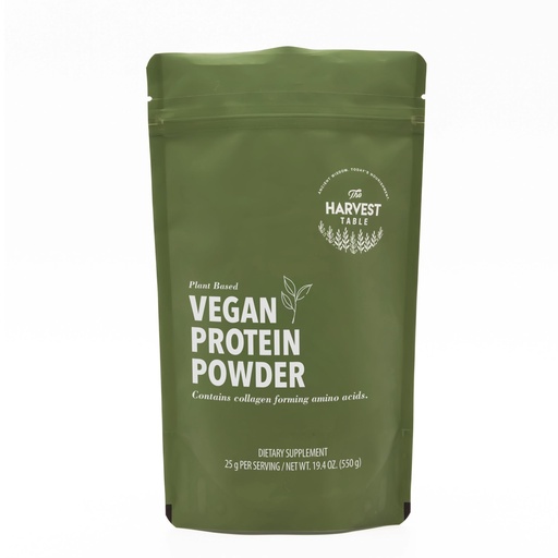 [BRSRGAI6CUNBMHTO] The Harvest Table Vegan Collagen Booster Powder — Pea & Brown Rice Protein, Glycine & Proline Rich, No Gums No Fillers, Halaal Certified, Gluten Free, Mild Flavour, 19.4oz (550g)