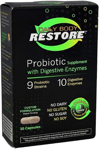 [BRSWKGYIBINGCA3M] Probiotic Supplement Capsules with Digestive Enzymes 30 ea (Pack of 4)