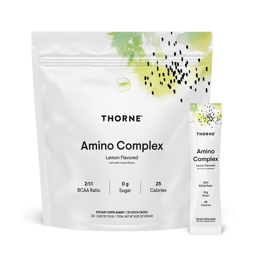 [BRSRABARPJYRAADV] THORNE - Amino Complex - Clinically-Validated EAA and BCAA Powder for Pre or Post-Workout - Promotes Lean Muscle Mass & Exercise Recovery* - Lemon - NSF Certified for Sport - Dairy-Free - 30 Servings