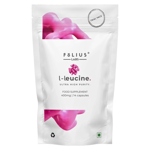 [BRSREY32DEDRAH3J] FOLIUS LABS Clean Label L-Leucine Supplement 400mg | Trial Pack
