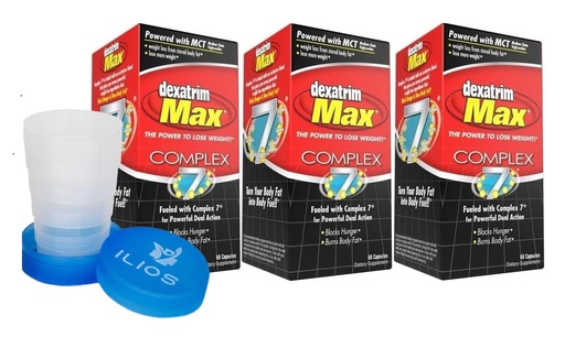 [BRSRAEI6OYJQAA3V] ILIOS Dexatrim Max Appetite Suppressant for Weight Loss – 3 Pack Weight Loss Pills for Women & Men, Fat Burner Supplement to Reduce Hunger, Complex 7 Formula, 180 Capsules Packaging