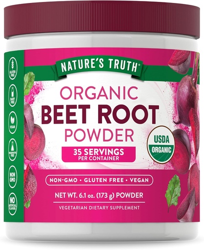[BRSWGEL2OYBQYFDJ] Verdad de la naturaleza Orgánica Beet Root Powder TEN 6.1 oz ANTE Vegan, No GMO &amp; Gluten Suplemento Libre