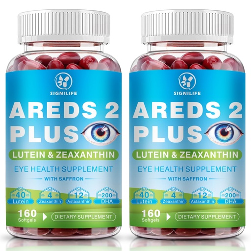 [BRSREAA2OAMAE2DU] AREDS 2 Plus Lutein and Zeaxanthin Softgels-Eye Vitamins with Astaxanthin 12mg,Vitamins C, E, Saffron & DHA - Eyebright,Blue Light Protection,Eye Health Support-320 Softgels
