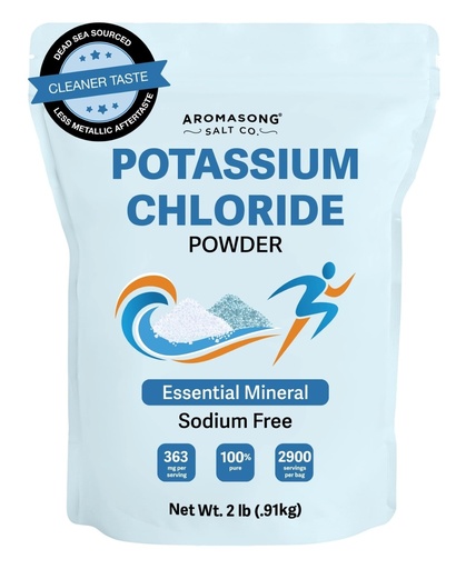 [BRSRGHQCDMCBQA3B] Aromasong Potassium Chloride Powder – Natural Low Sodium Salt Substitute & Essential Hydration Electrolyte Supplement– Pure Potassium Powder for Cooking & Mineral Balance – 1 kg (2.2 LB)