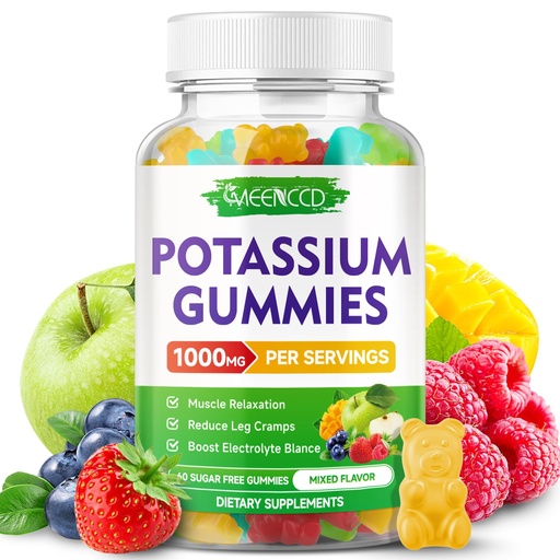 [BRSRAGI2BZYGKCTG] Potassium Citrate Gummies, High Potency Potassium Supplement for Adults Women & Men, Support Leg Cramps & Muscle Health, Sugar-Free, Mixfed Fruit Flavor, 60 Count