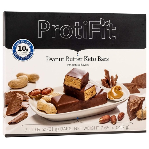 [BRSW2HD4OEIRMEY4] PROTIFIT - High Protein Snack Bars, 10g Protein, 170 Calories, 5g Carbs, 3g Fiber, 7 Servings Per Box (Peanut Butter)