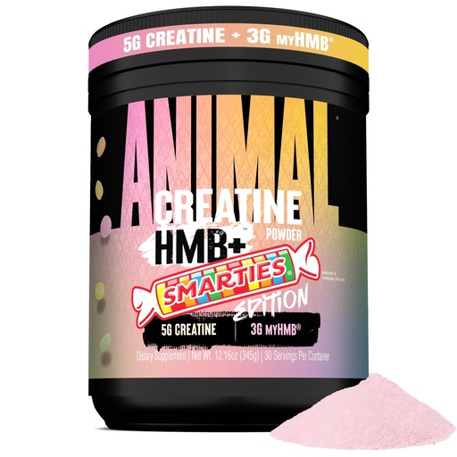 [BRSRGAL6AAFAYEL4] Animal Creatine HMB Powder x Smarties - 3g myHMB + 5g Creatine Monohydrate Powder with Electrolytes for Muscle Growth, Recovery, Endurance, Pre/Post Workout - Smarties Flavor, 30 Servings
