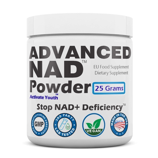 [BRSRACYZBMPRYG34] REVGENETICS Advanced NAD Powder - Dietary Supplement, 147 Servings, Unisex, Vitamin B3 (NAD), 25 Grams