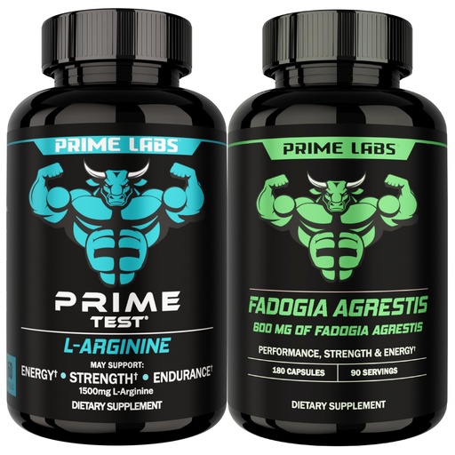 [BRSREHYCOFYRSHTA] Prime Labs L Arginine (60 ct) + Fadogia Agrestis Capsules