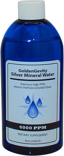 [BRSRMCQBCIHAOC3U] 4000 PPM Bioactive Atomic Colloidal Silver, 8 oz | Non-Toxic, Non-GMO Trace Mineral Immune Support Supplement