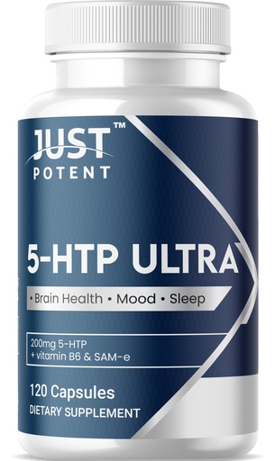 [BRSRA236A55BYADG] 5-HTP Ultra 200mg | 120 Capsules - 4-Month Supply | for Sleep, Mood, and Brain Health | Fortified with SAM-e and Vitamin B6