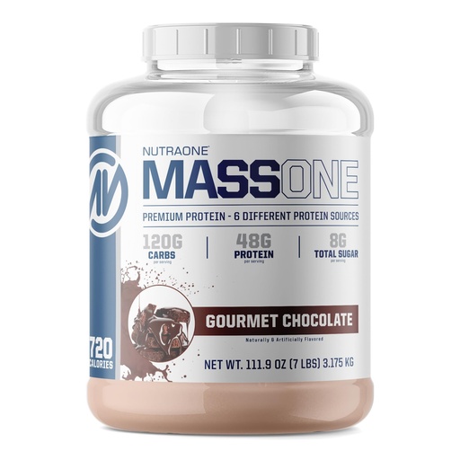 [BRSWGAIFCN7RG3YV] NutraOne Massone Mass Gainer Protein Powder Gain Weight Protein Meal Replacement (Gourmet Chocolate - 7 lbs.)