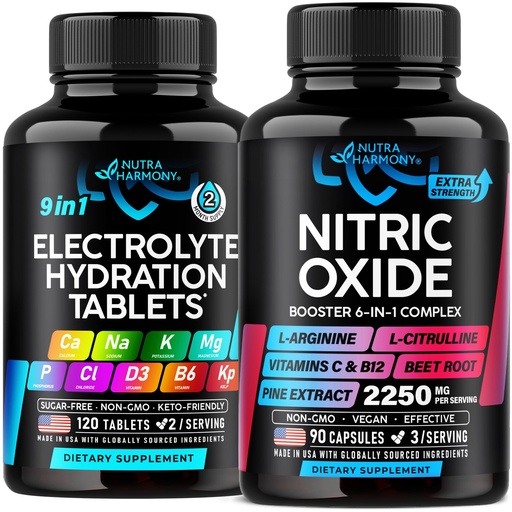 [BRSREGQ6CEMQIDTL] NUTRAHARMONY Electrolytes Tablets & Nitric Oxide Capsules