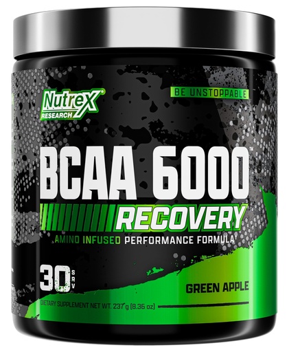 [BRSWYZYBDINROC3U] Nutrex Research - BCAA Powder 6000 Amino Acid - 6 Grams of BCAAs Amino Acids Supplement for Post Workout Recovery & Muscle Growth - Amino Energy Workout Recovery Drink (Green Apple - 30 Servings)