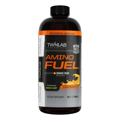 [BRSWIYTYOEOQK23G] Twinlab Amino Fuel - Pre-Workout and Post-Workout Energy Drink & Supplement -32 fl oz, Orange Rush