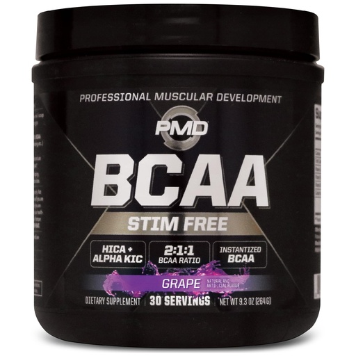 [BRSWYHARCQJWMDTZ] PMD Sports BCAA Stim-Free Amino Acids - Better Workout Performance, Enhanced Recovery, Daily Energy, Muscle Builder, and Muscle Sparing - BCAA Powder Drink Mix - Grape (30 Servings)