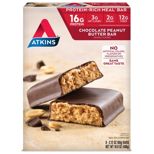 [BRSWKGLYDMOAA23I] Atkins Advantage Bars, Chocolate Peanut Butter, Keto Friendly, 8 Count