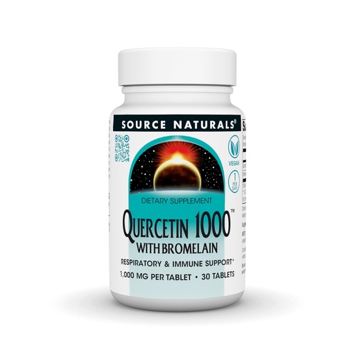 [BRSRGYAKC4GQYHTB] Source Naturals Quercetin 1000 with Bromelain, Respiratory and Immune Support*, 1,000 mg Tablets, 30 Count