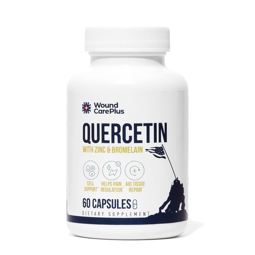 [BRSREZAYPMNBS3I6] Wound Care Plus Quercetin with Zinc & Bromelain – Powerful Antioxidant Supplement – Supports Immune Function & Healthy Inflammation Response – 60 Capsules – Non-GMO, Gluten-Free