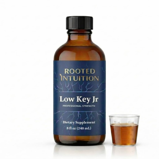 [BRSREFQYBACBAFIZ] Rooted | Kids Calming Supplement for Focus Support - Natural Mood Stabilizer Zinc, Calm Kids Magnesium, L Theanine, Vitamin C, 5-HTC, B6, Inositol - Berry Flavor Liquid Vitamin | Low Key Jr | 8oz