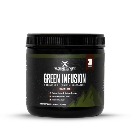 [BRSW2GAFOYAQIDIY] Wilderness Athlete - Green Infusion | Supergreen Superfood Power Greens Powder - Wheatgrass Powder with Astragalus Root, Green Tea Extract, & Chlorella - 30 Serving Tub (Chocolate Mint)