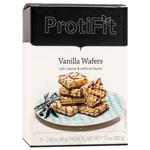 [BRSW2HD4OACWK3Y3] PROTIFIT - High Protein Wafer Bar, 15g Protein, Low Calorie, Low Carb, Low Fat, Trans Fat Free, Cholesterol Free, Ideal Protein Compatible, 5 Servings Per Box (Vanilla)