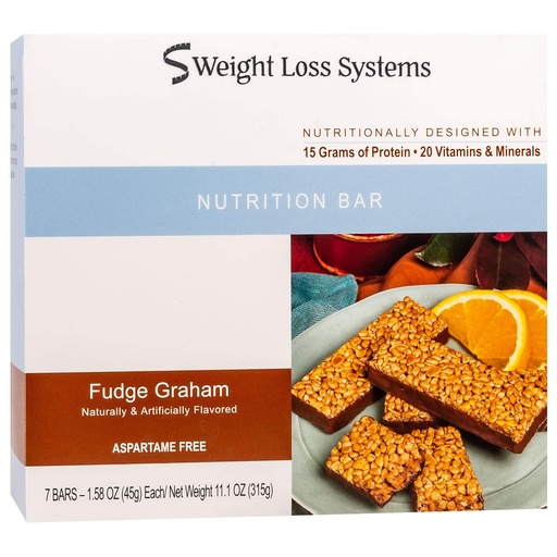 [BRSWGEALCIFGCCT4] Weight Loss Systems Nashua Nutrition Fudge Graham Nutrition Bars, 15g Protein, Low Calorie, Low Fat, High Fiber, Trans Fat Free 1 Pack of 7 Servings