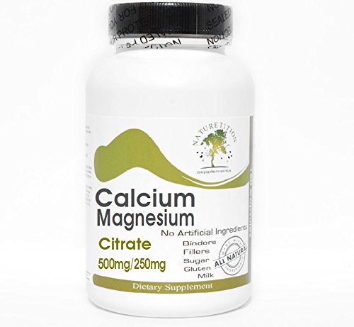 [BRSWKE32BIHR4YA5] Calcium 500mg and Magnesium Citrate 250mg ~ 200 Capsules - No Additives ~ Naturetition Supplements