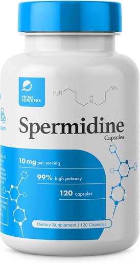 [BRSRMHT4OUCWCCQ6] Spermidine Capsules Gluten Free 99% Concentration 100x More Potent Than Wheat Germ Extract for Anti-Aging DNA Telomere Support