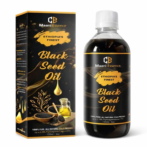 [BRSRMCTQBAIWC2DL] 120ML Ethiopian Black Seed Oil Cold Pressed Nigella Sativa Black Cumin Seed Oil, Unrefined & Non-Filtered, High TQ up to 4.64% Supports Immune System, Digestion & Joints