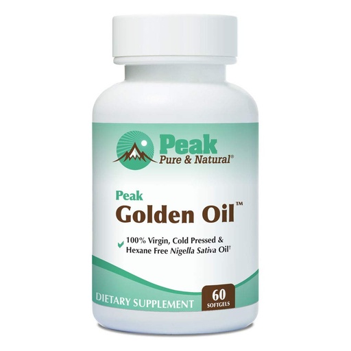 [BRSWGAI5AV5RM3I6] Peak Pure & Natural, Peak Golden Oil Cold Pressed Organic Black Seed Oil Supplement - Black Seed Oil for Digestive Health, Skin Nutrition, Joint Comfort - 60 Capsules