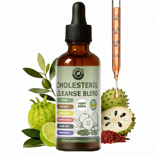 [BRSRECDRDN4BSAA7] Red Yeast Rice Liquid Drops with Citrus & Bergamot | Heart Health & Cholesterol Support Formula with Soursop & Olive Leaf | Vegan, Non-GMO Dietary Supplement, 2 fl oz