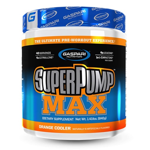 [BRSWIZQMBV5ROCTO] Gaspari Nutrition SuperPump MAX, The Ultimate Pre Workout Powder, Sustained Energy Preworkout, Nitric Oxide Booster, Muscle Growth, Recovery & Replenishes Electrolytes (40 Serving, Orange Cooler)