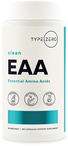 [BRSRGGQ5OYCRYHLJ] Type Zero Clean EAA Capsules (1,200mg per Serving), Essential Amino Acids Supplement with 9 EAAs, 180 Capsules, 90 Servings