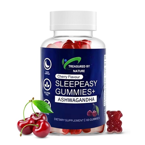 [BRSRE2YQOJYGEA3U] Sleep Easy Gummies Melatonin Free Nighttime Relaxation Aid with Ashwagandha, Magnesium Citrate & L-Theanine Calming Stress Relief Supplement | Gluten-Free | Non-Habit Forming
