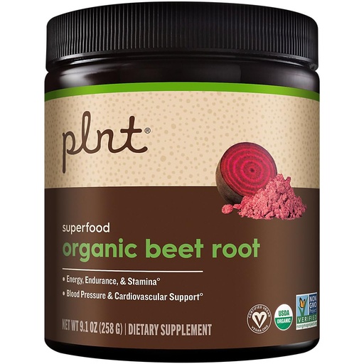 [BRSROHDYCMCAMFLA] plnt Organic Beet Root Powder Superfood, Natural Energy, Endurance & Cardiovascular Support for Men and Women, USDA Organic, Non GMO, Vegan, 9.1 Oz, 60 Servings