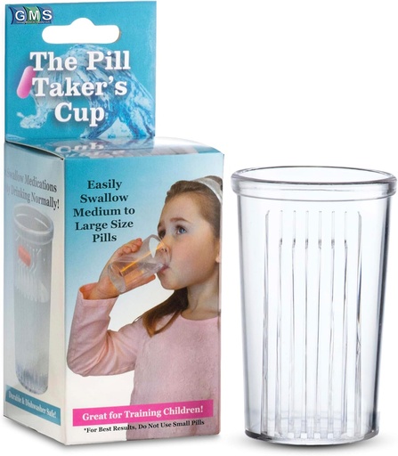 [BRSWGZITAACWOD3Z] Pill Taker Cup - Makes Swallowing Medium to Large Tablets & Pills Easy - Simply Drink Medicines Along with Water - Small Sized Cup Ideal for Kids, Adults & Seniors