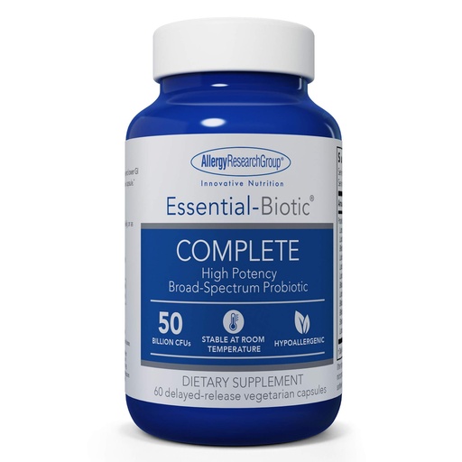 [BRSWGFDYDIAWGHT5] ARG Essential Biotic Complete - 50 Billion CFU Probiotic - Gut & Digestive Support - Delayed Release Capsules - Hypoallergenic - 60 Servings - 60 Capsules