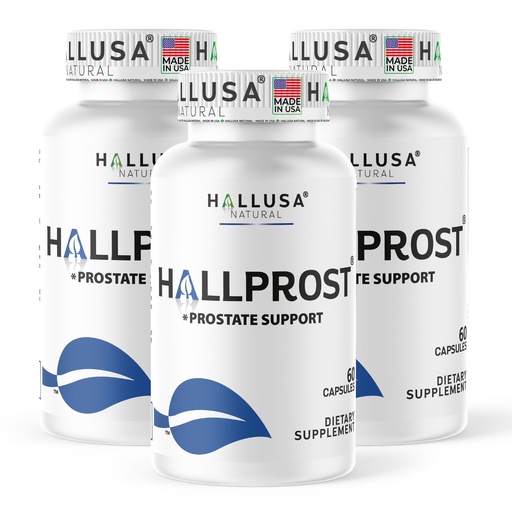 [BRSREHACCAHAEGYV] Hallusa Natural HALLPROST Prostate Support Supplement | Saw Palmetto, Pygeum, Pumpkin Seed, Zinc, Vitamin E | Urinary Tract & Bladder Support | 900mg per Serving, 180 Capsules