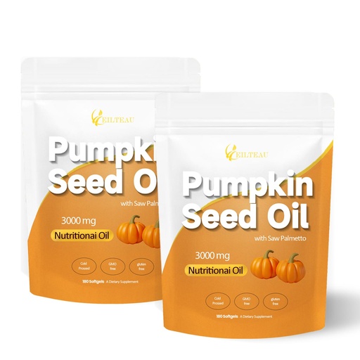 [BRSRE2Y5AQFBS2TO] Pumpkin Seed Oil with Saw Palmetto,3000mg Per Serving, Cold Pressed,Essential Fatty Acids & Phytosterols, Non-GMO,Supports Hair, Urinary, Bladder & Prostate Health 180 Softgels (2)